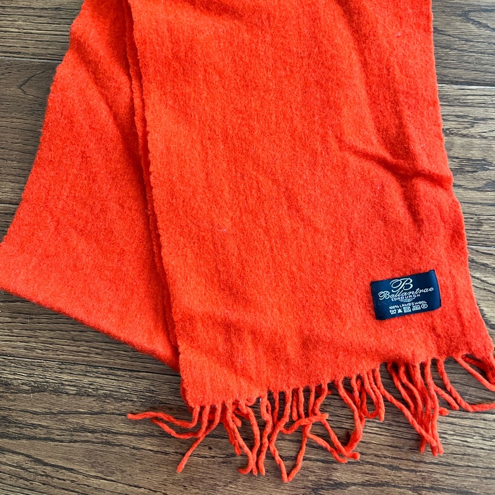 Bright Orange Scarf with Fringe